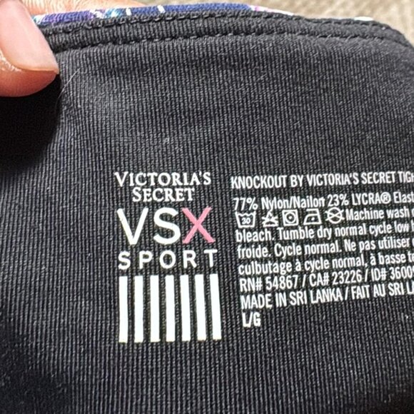 VSX Knockout By Victoria Secret Sport Leggings Womens Large Blue Green - Picture 4 of 6